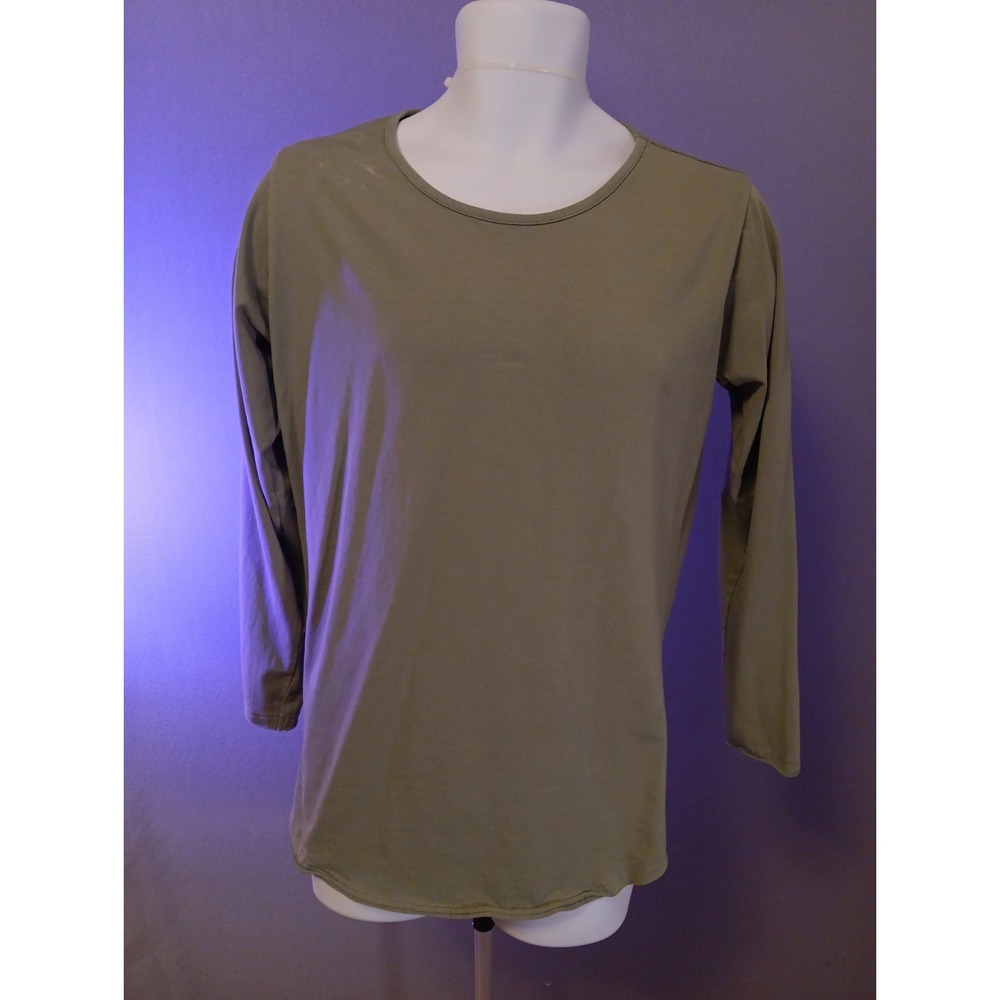 Alphalete Men's Small Lifestyle Fit Green Stretch Cotton Long Sleeve Crew Neck